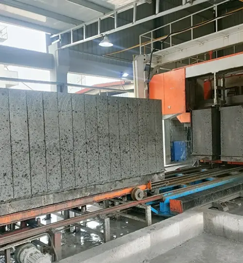 Projet de ligne de production de blocs de béton de mousse non autoclavés du client de Liaoning